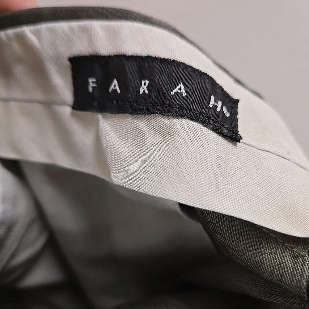 Farah Mens Tan 100% Polyester Pleated Front Dress Pants 44Wx30L